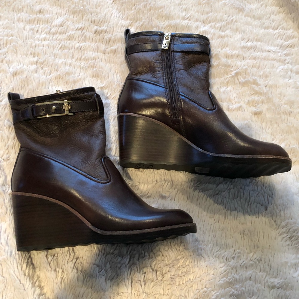 Authentic Tory Burch leather ankle boots.